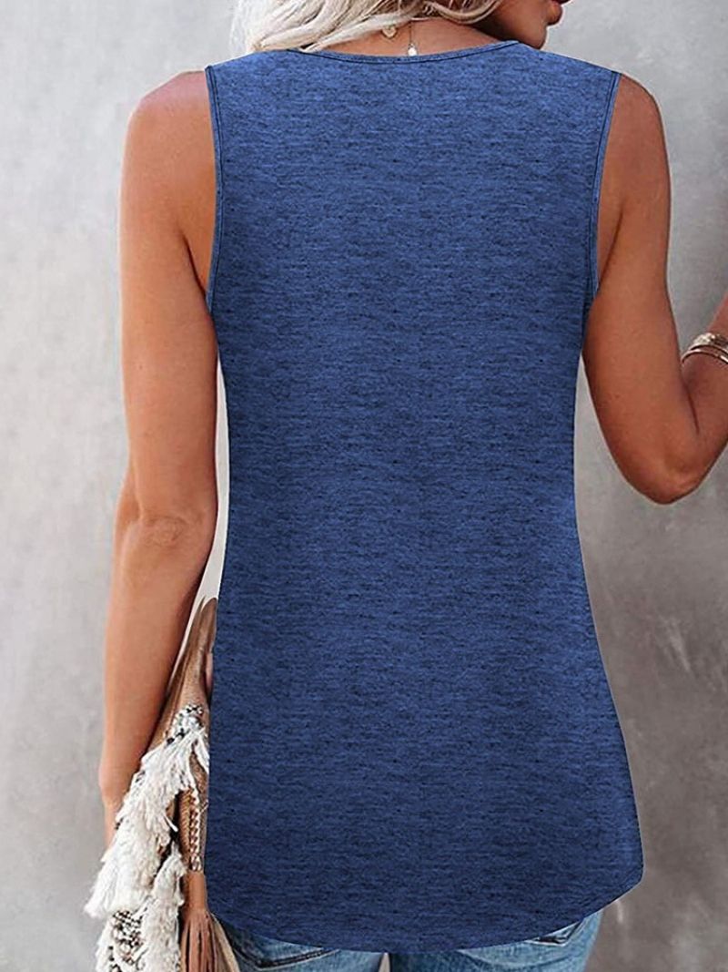 Bomuldsblandinger Patchwork Sommer Mellemlang Dame Tanktop