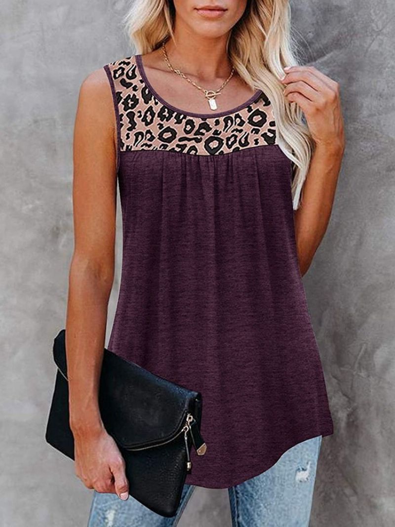 Bomuldsblandinger Patchwork Sommer Mellemlang Dame Tanktop
