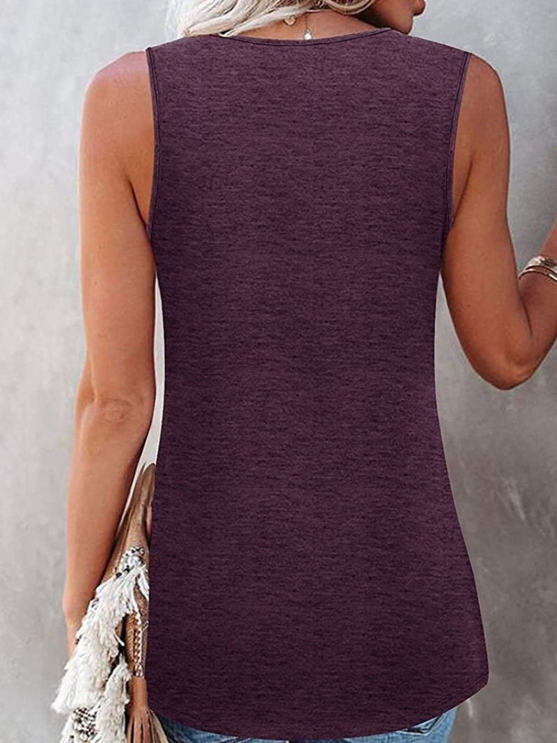 Bomuldsblandinger Patchwork Sommer Mellemlang Dame Tanktop
