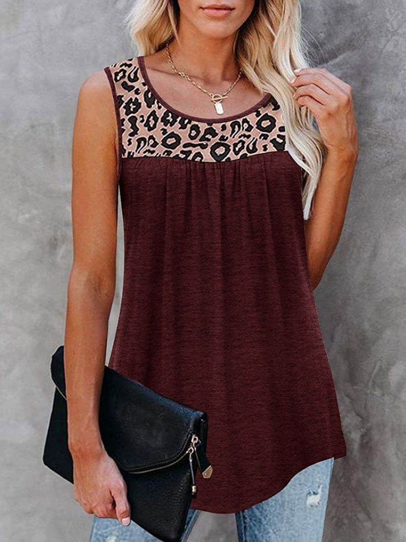 Bomuldsblandinger Patchwork Sommer Mellemlang Dame Tanktop