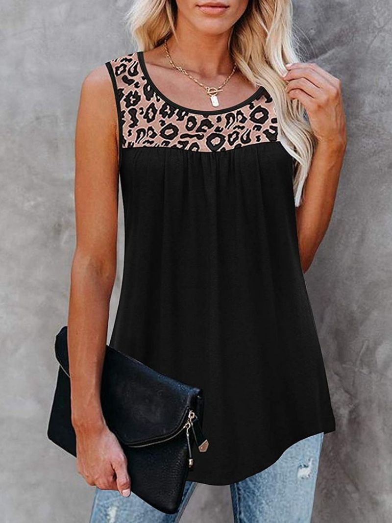 Bomuldsblandinger Patchwork Sommer Mellemlang Dame Tanktop