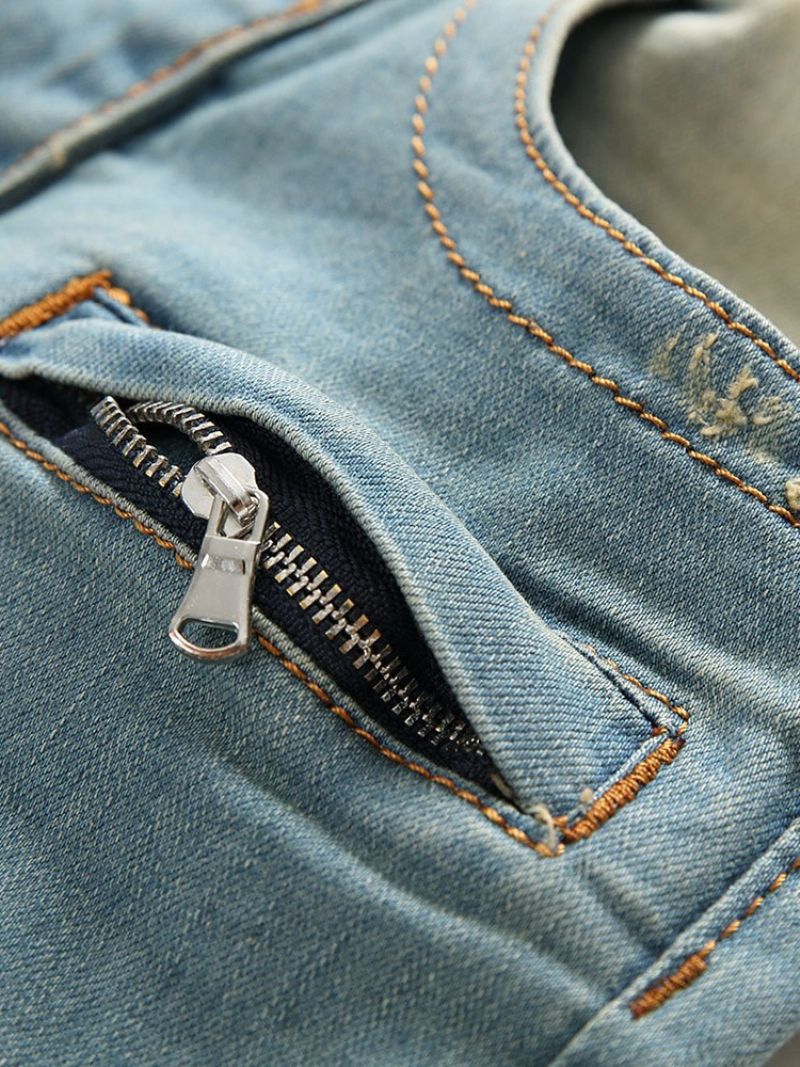 Lige Lomme Europæisk Lynlås Herrejeans
