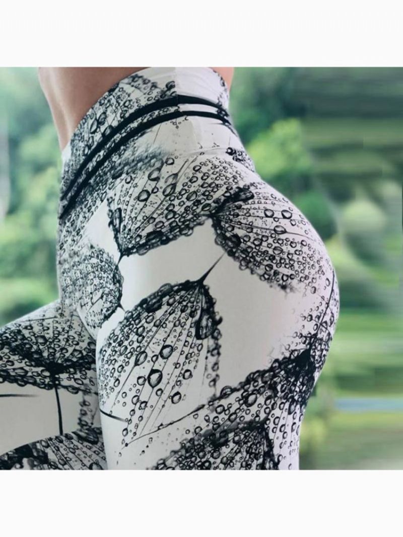 Dameprint Farveblok Åndbar Leggings I Fuld Længde Yogabukser Tiktok Leggings Med Høj Talje